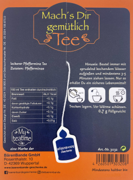 Mach´s Dir gemütlich Tee Rückseite