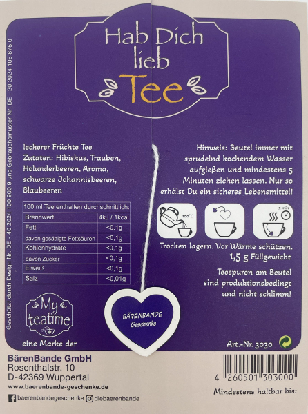 Hab Dich lieb Tee Rückseite